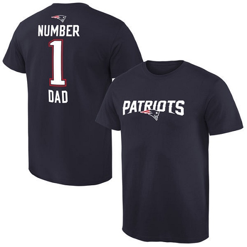 NFL Men's New England Patriots Pro Line Navy Number 1 Dad T-Shirt